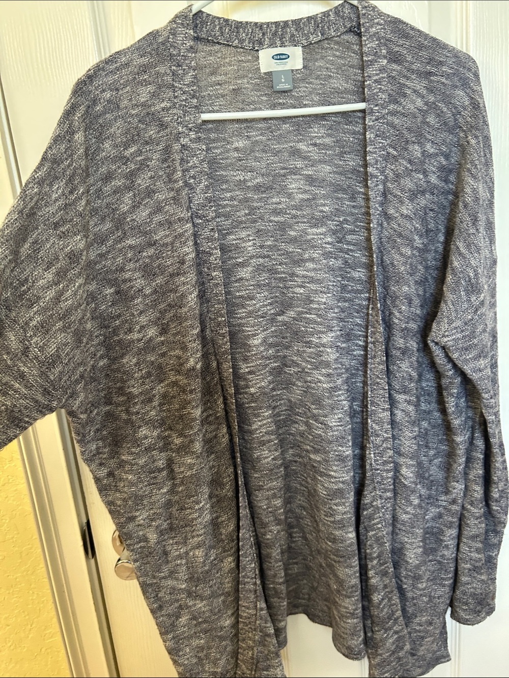 Old Navy Women's Heathered Charcoal Open-Front Cardigan